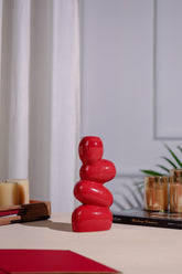 Alamkari India Ceramic Seamless Titled Red Vase